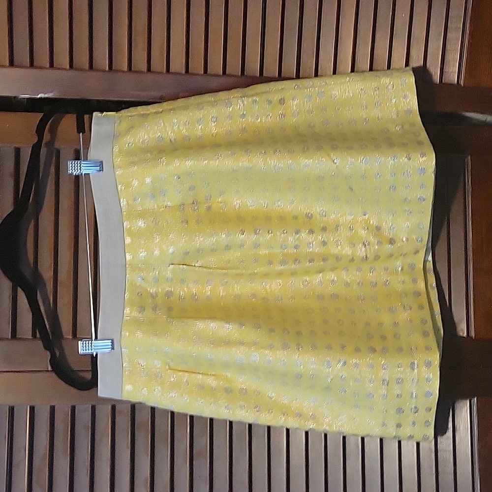 Sz 10 Yellow Polka Dot Ann Taylor Loft Skirt